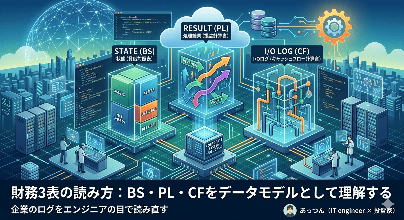財務3表の読み方:BS・PL・CFをデータモデルとして理解する