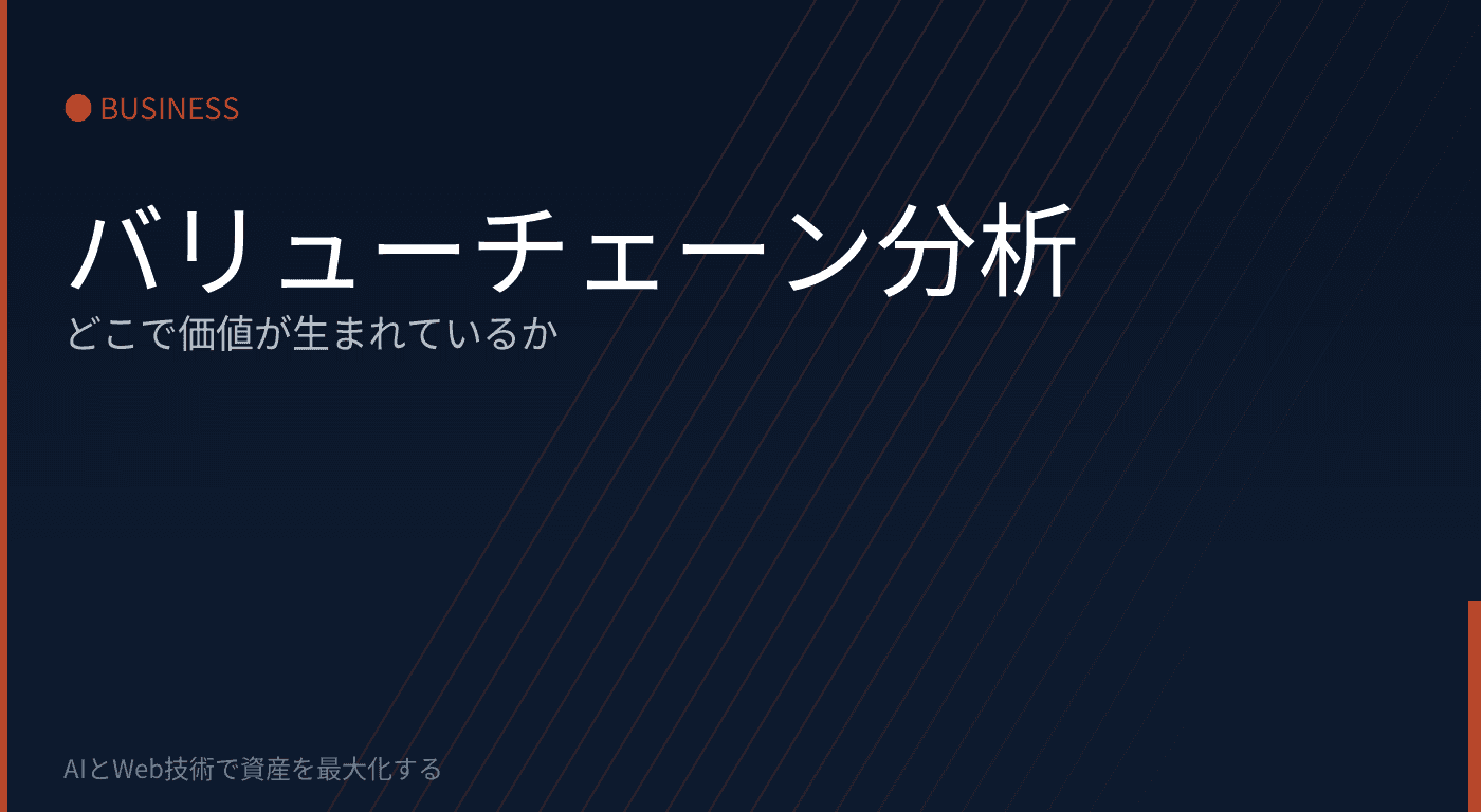 バリューチェーン分析:「どこで価値が生まれているか」を可視化する